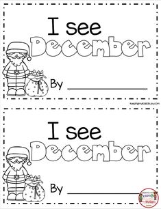 i see december and november printable worksheet for kids to practice their writing skills