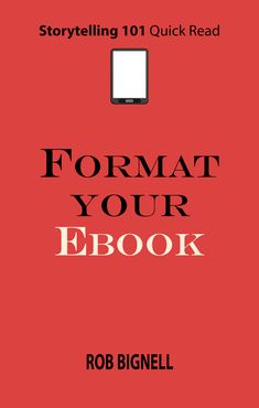 a book cover with the title format your e - book written in black and red