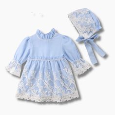 We love that our kids always be well dressed always. This lovely ruffled dress is so adorable. It has a classy look that makes your baby girl even more pretty. It is made of cotton that suits your kid's skin. It features a crewneck, ruffles design on the wrist, flare sleeve, and around the skirt dress. It comes with a headdres. This is one style outfit for all decades. Mini Influencer @jemily_meshi_ Material: Cotton Dresses Length: Above Knee, Mini Collar: Crew Neck Sleeve Style: Flare Sleeve Sl Long Sleeve Baptism Dress With Ruffles, Spring Baptism Dress With Long Sleeves And Ruffles, Spring Long Sleeve Baptism Dress With Ruffles, Spring Long Sleeve Ruffle Baptism Dress, Cute Long Sleeve Dresses With Ruffles, Cute Long Sleeve Dress With Ruffles, Cotton Dresses With Lace Trim And Ruffle Sleeve, Cotton Dress With Lace Trim And Ruffle Sleeves, Spring Ruffle Dress For Dress-up Occasions