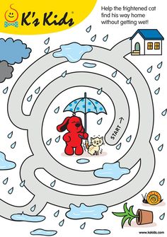 a cartoon dog holding an umbrella in the rain