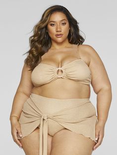 Plus Size Akira Shimmer O-Ring Bikini Top | Fashion to Figure Big Women Fashion, Swimsuit Fabric, Fashion To Figure, Stylish Sweaters, Plus Size Models, Plus Size Swimsuits, Swim Fashion, Plus Size Womens Clothing, Plus Size Swimwear