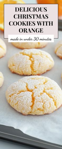 Image for Delicious Christmas Cookies with Orange Orange Crinkle Cookies Recipe, Orange Christmas Cookies Recipes, Orange Cookies Recipes Christmas, Orange Chocolate Cookies, Christmas Cookies Orange, Orange Cookies Recipes, Christmas Desserts Cakes, Raisin Cookie Recipe