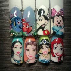 ☺ Manicure Pictures, Aquarium Nails, Frozen Nails, Pop Art Nails, Super Cute Nails, Cute Nail Art Designs, Fancy Art