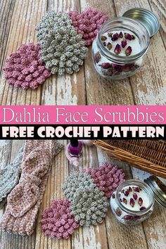 Dahlia Face Scrubbies Crochet Dahlia, Scrubbies Crochet, Crochet Bodies