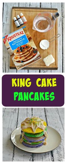 the king cake pancake recipe is ready to be made in minutes and it's delicious