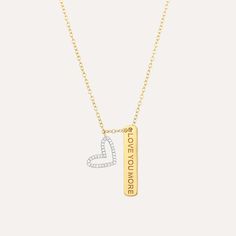 SKU# N-30278 16" Chain + 4" Extender Total length 20" Diamond Weight 0.05cts Heart Pendant Length 10.70 mm Heart Height 8.0 mm Metal Plate Length 21.30 mm Thickness 1.50 mm Lobster clasp closure Finish 14k gold plated sterling silver or in sterling silver. Avoid contact with anything containing derivatives of alcohol. Everything About You, Handbag Charms, Jewelry Tree, Necklace Online, Metal Plate, Accessories Jewelry Necklace, Love You More Than, Gold Pendant Necklace, My World