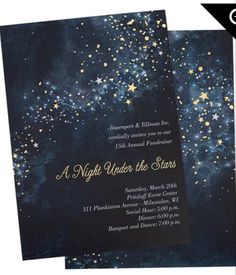 a night under the stars wedding card