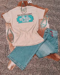 Solve The Puzzle Cowboy Western Closet, Cowgirl Lifestyle, Solve The Puzzle, Western Fits, Church Fits, Cowgirl Accessories, Western Clothes, Turquoise Western, Country Style Outfits