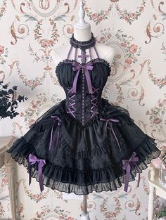 Purple Tube Top, Gothic Cross, June 2022, Dress Crafts, Really Cute Outfits, Rave Outfits, Lolita Dress, Gothic Lolita, Lolita Fashion