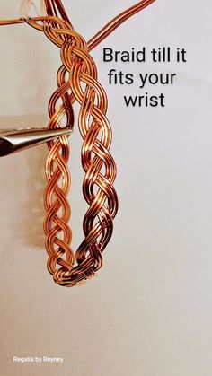 a pair of crochet hooks with the words braid till fits your wrist