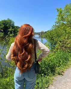 Red Head Outfits, Redhead Instagram, Biology Girl, Summer Long Hair, Charlotte Aesthetic, Long Hair Photo, Redhead Aesthetic, Jjk Aesthetic, Cottage Core Spring