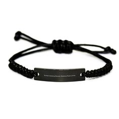 Meaningful Handmade Black Engraved Braided Rope Bracelet for Sea Glass Collecting. This is a special gift for both men and women who can take it wherever they go. This lovely message-engraved bracelet is perfect for husbands, wives, sons, or daughters. Durable and fashionable, it is the perfect fashion accessory. Product Features - Handmade Engraved Bracelet for Sea Glass Collecting. - It's an ideal gift idea for many occasions, such as Valentine's Day, Fathers' Day, Thanksgiving, Christmas, birthdays, or anniversaries. - This bracelet measures approximately 25 centimetres and is adjustable from 8.5 to 25 centimetres. This makes it a universal size, a timeless, handmade masterpiece that can fit anyone's wrist. - This timeless bracelet is completely handcrafted; packaged in an exquisite bag Braided Rope Bracelet, Bracelet Inspiration, Bracelet Christmas, Birthday Bracelet, Black Rope, Christmas Bracelet, Braided Rope, Engraved Bracelet, Looks Black