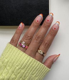 Celebrate love with these beautiful Pride nails. If nail art isn’t your thing, you can recreate this look at home using rainbow nail stickers. French Tips With Red Hearts, Rainbow French Tips, Rainbow Nails Design, Rainbow Nail, Rainbow Nails, French Tips, Neutral Nails