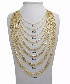 10k yellow gold hollow figaro chain Highlights Chain Type: Figaro Metal Stamp: 10K Necklace Type: Chains Plating: NA Edgy Office, Grunge Tshirt, Gold Figaro Chain, Simple Tops, Figaro Necklace, Tops Men, Heavy Chain, Figaro Chains, Figaro Chain