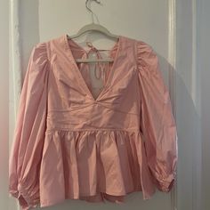 Strawberry Colored Blouse Goes Amazing With Every Skin Tone.Can Be Dressed Up Or Down For A Night Out On The Town Or Brunch With Friends. Brunch With Friends, Night Out On The Town, Peplum Crop Top, Strawberry Color, Babydoll Shirt, Out On The Town, Faux Leather Top, Tropical Shirts, Corset Crop Top