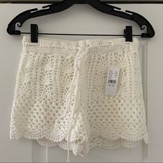 Brand New With Tags In Perfect New Condition Size Small White Crochet Shorts, Crochet Shorts, White Crochet, Pacsun, New Color, Color White, Womens Shorts, Tags, Crochet