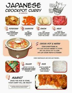 the instructions for how to cook japanese crockpot curry