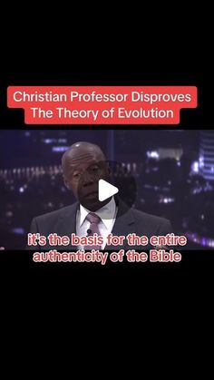 a man in a suit and tie is talking on the television show, christian professor dispoves the theory of evolution