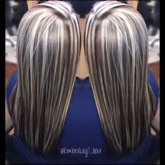 Highlight And Lowlights, Black Lowlights, 2023 Hair Color, Balayage Straight Hair, Long Silver Hair, Blonde Shades, Platinum Highlights, Hair Color Pictures