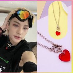 Stray Kids Hyunjin Oddinary Maniac Inspired Heart Chain Necklace Choker Heart link chain Kpop Style Cosplay Silver Plated necklace Hyunjin Oddinary, Heart Chain Necklace, Pop Jewelry, Cherry Necklace, Handmade Chokers, Baddie Aesthetic, Kpop Style, Aesthetic Jewelry, Heart Choker