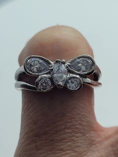 Vintage White Topaz Butterfly Ring in 925 Sterling Silver https://www.etsy.com/listing/1116427281/vintage-white-topaz-butterfly-ring-in?utm_source=crowdfire&utm_medium=api&utm_campaign=api White Butterfly Ring For Anniversary, Elegant Sterling Silver Rings With Butterfly Charm, Classic Silver Butterfly Ring For Anniversary, Silver Ring With Butterfly Charm For Wedding, Silver Sterling Silver Ring With Butterfly Charm, Silver Cubic Zirconia Butterfly Ring, Silver Sterling Silver Rings With Butterfly Charm, Silver Butterfly Cubic Zirconia Rings, Silver Butterfly Ring For Anniversary