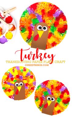 Cotton Ball Stamp Paper Plate Turkey Craft Turkey Paperplate Craft, Plate Turkey Craft, Thanksgiving Crafts For Kids Preschool, November Preschool, Paper Plate Turkey, Autumn Preschool Theme, Fall Crafts For Toddlers