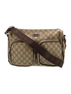 Gucci Messenger BagNeutralsGG SupremeGold-Tone HardwareSingle Adjustable Shoulder StrapLeather Trim Embellishment & Dual Exterior PocketsCanvas Lining & Single Interior PocketZip Closure at Top Cross Body Handbags, Messenger Bag, Print Patterns, Women Handbags, Trim, Gucci, Exterior, Handbags, Pattern