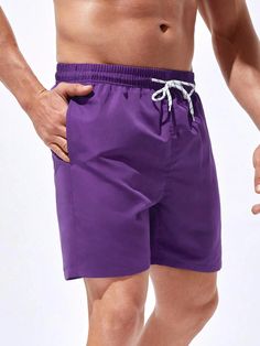 Get ready for some summer fun with our Plain Classic Drawstring Pocket Shorts. Designed with a drawstring and pocket, these shorts combine functionality and style. Made from high-quality polyester fabric, they provide comfort and durability all season long. Features: Pattern Type: Plain Details: Drawstring, Pocket Type: Bottoms Bottom Type: Shorts Fabric: Non-Stretch Composition: 100% Polyester Care Instructions: Machine wash, do not dry clean Body: Lined Size Chart ( Inches ): Size US Bottoms L Paisley Shorts, Pocket Shorts, Clean Body, Blue Waves, Beach Shorts, Boxer Shorts, Shorts With Pockets, Swim Shorts, Summer Fun