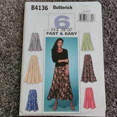 a woman's skirt and pants sewing pattern from butterick