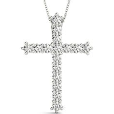 14K White Gold 1 Carat Lab Diamond Cross Pendant by Robinson's Jewelers White Diamond Spiritual Jewelry, Spiritual White Diamond Jewelry, Wedding Diamond White Cross Pendant Necklace, Luxury Wedding Diamond Cross Pendant Necklace, Luxury Diamond Cross Pendant Necklace For Wedding, Diamond White Cross Pendant Necklace For Wedding, Luxury Wedding Diamond Necklace With Cross Pendant, Diamond Cross Pendant Necklace With Prong Setting, Wedding Diamond Cross Pendant Necklace