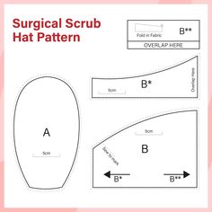 the surgical scrub hat pattern is cut out and ready to be used for sewing projects