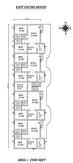 the floor plan for an east facing house