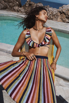 ZIMMERMANN Resort Swim 24 Multicolor Swimwear For Resort Season, Summer Pool Multicolor Print Swimwear, Luxury Multicolor Summer Swimwear, Chic Multicolor Printed Swimwear, Multicolor Resort Season Poolside Cover-up, Swim Editorial, Swimsuit Trends