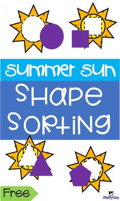 the text summer sun shape sorting is shown