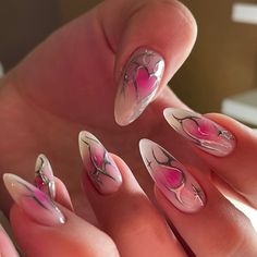 Short Gel Nails, Grunge Nails, Pretty Gel Nails, Soft Nails, Kawaii Nails, Square Acrylic Nails, Dream Nails, Funky Nails, Short Acrylic Nails