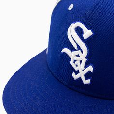 Upgrade your game to the next level with the New Era Chicago White Sox MLB 59FIFTY Fitted Hat. Show off your team pride with this premium accessory that features a sleek and comfortable fit. Perfect for any die-hard White Sox fan, this hat is a must-have for those who want to represent their team in style. Color: Blue / White Style: NECWS-BLUEWHT Blue And White Style, Die Hard, White Sock, Hats For Sale, Fitted Hat, Chicago White Sox, White Style, Fitted Hats, Summer Collection