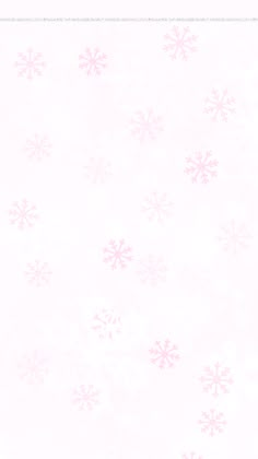 a white background with pink snowflakes on it