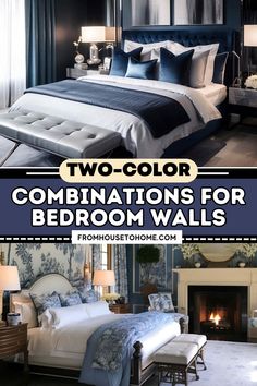 two-color combinations for bedroom walls Lakehouse Bedroom, Two Tone Walls, House To Home, Bedroom Color Combination, Trending Paint Colors, Bedroom Walls, Budget Friendly Decor, Interior Paint Colors