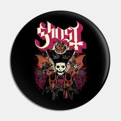 Ghost Band -- Choose from our vast selection of pins to match with your desired size to make the perfect custom pin. Pick your favorite: Movies, TV Shows, Art, and so much more! Available in small and large. Perfect to wear or to decorate your bag or backpack with. Ghost Merch Band, Ghost Merch, Pins Ideas, Ghost Pins, Metal Heads, Ghost Band, Band Ghost, Ghost And Ghouls, Band Merch