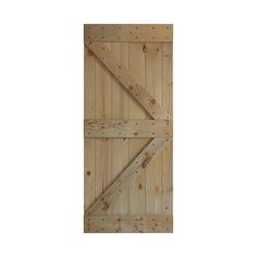 an open wooden door with two planks on the bottom and one paneled in