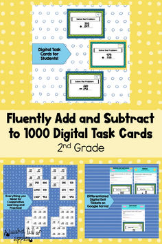 the fluenty add and subtract task cards