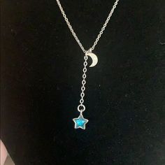 Brand New. Matching Earrings Also Available. . 17” Sterling Silver Chain. Dainty Blue Green Star Shaped Stone And A Coordinating Moon With Tiny Crystals. Boxed. Moon Blue, Green Star, Silver Moon, Star Necklace, Sterling Silver Chain, Star Shape, Matching Earrings, Sterling Silver Chains, Womens Jewelry Necklace