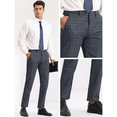 Plaid dress pants have a unique and modern design look that is suitable for many occasions. Plaid pants can be paired with a blazer for a formal look, or with a sweater or sweatshirt for a casual look. Plaid pants are suitable for work, meetings, dinners, weddings, proms, parties, and other formal occasions. Tailored Dress Pants In Suiting Fabric For Office Wear, Business Casual Dress Pants In Suiting Fabric, Business Dress Pants In Straight Cut, Slim Fit Dress Pants With Welt Pockets For Office, Straight Business Dress Pants In Suiting Fabric, Business Dress Pants In Suiting Fabric, Slim Fit Dress Pants In Suiting Fabric For Office, Tailored Office Wear Pants In Suiting Fabric, Tailored Suiting Fabric Pants For Office