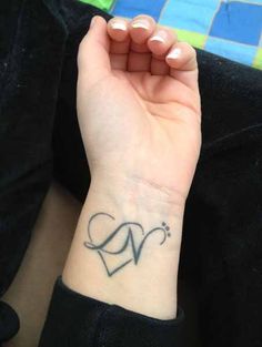 N Letter Tattoo, Letter N Tattoo, Letter Tattoos On Hand, N Tattoo, N Letter, Design With Letters, Tattoo Spots, Cool Wrist Tattoos