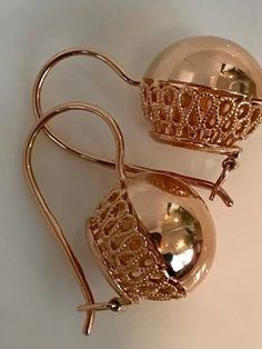 Vintage 14K Russian Earrings "Balls" without stone 583 With Star Rose Gold Soviet Retro Women's jewelry $595.00 | Buy online with delivery Russian Earrings, Antique Urn, Russian Jewelry, Gift For Woman, Retro Women, Vintage Gifts, Base Metal, Bling Bling, Women's Jewelry