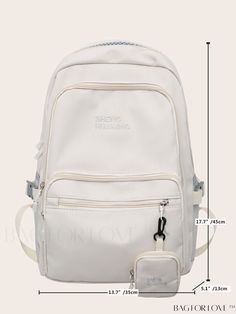 BagForLove - Waterproof School Backpack: Lightweight Bookbag for Women, College, and High School Students Product Description Color White Strap Type Adjustable Details Buckle Composition 100% Polyamide Style Unisex Bag Size Large Pattern Type Plain Material Polyamide Closure Type Zipper Type Classic Backpack Features High-capacity Size Chart INCH CM Handle Height Strap Length Bag Height Bag Width Bag Length 1.6 inch 37.4 inch 17.7 inch 5.1 inch 13.8 inch Handle Height Strap Length Bag Height Bag Width Bag Length 4 cm 95 cm 45 cm 13 cm 35 cm Details Pictures Similar Products h2 { text-align: center; } /* æ¢è¡ */ li{ white-space: normal; word-break: break-all; word-wrap: break-word; } .red-box { width: 100%; display: flex; flex-direction: row; flex-wrap: wrap; justify-content: center; } .r White Waterproof School Bag, White Waterproof School Backpack, Travel Rucksack, School Backpack, Classic Backpack, School Students, High School Students, Women Men, High School