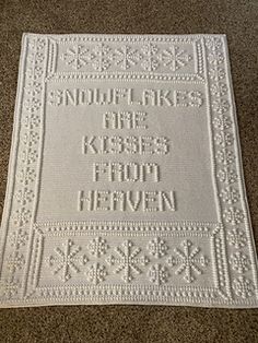 a white rug with words on it that says, no one likes the keep from heaven