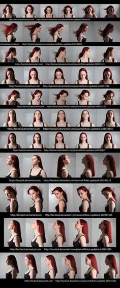 a series of photoshopped images showing different hairs styles and hair color options for women