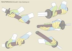 the hands are holding different types of gloves on their fingertipss and pulling them apart from each other