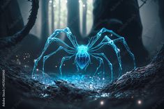 spider, electric, ghost, spirit, alien, ufo, magic, particles, blue, atomic, forest, spooky, web, insect, nature, animal, macro, arachnid, wildlife, cobweb, net, closeup, bug, legs Magic Particles, Ghost Spirit, Spirit Animal Art, Animal Spirit, Creature Concept Art, Magic Art, Creature Concept